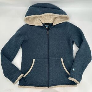 Kuhl Alfpaca Fleece Apres Hoodie Full Zip Jacket Sherpa Hood Blue Women’s Small